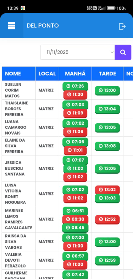 Interface do Del Ponto